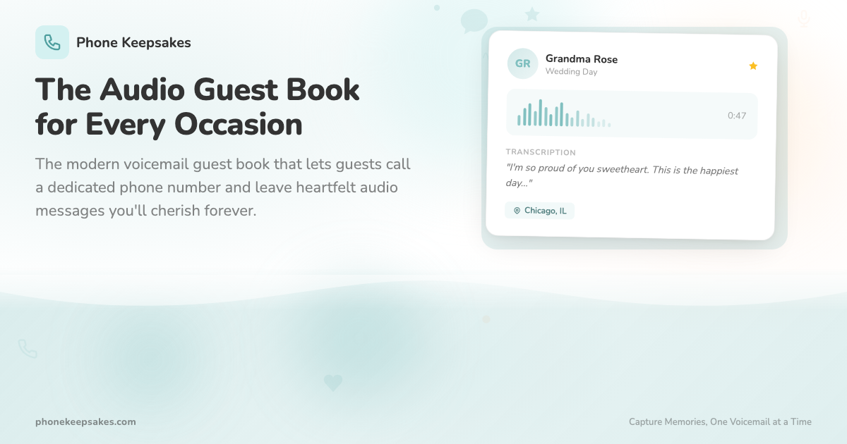 Audio Guest Books by Phone Keepsakes - Rentals - Guelph, Vancouver Island (photo 5)